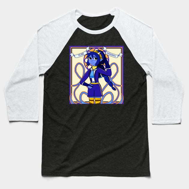 Yuri Marzipan the Oni - Cosplay Nouveau (blue and gold) Baseball T-Shirt by VixenwithStripes